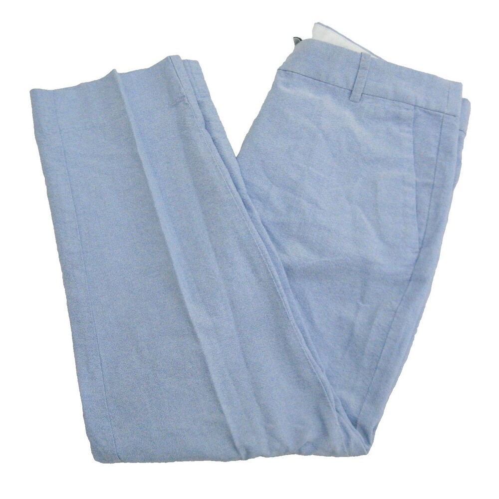 J.Crew Womens Size 6 Blue Flat Front Chino Pants 100% Cotton Chambray Casual